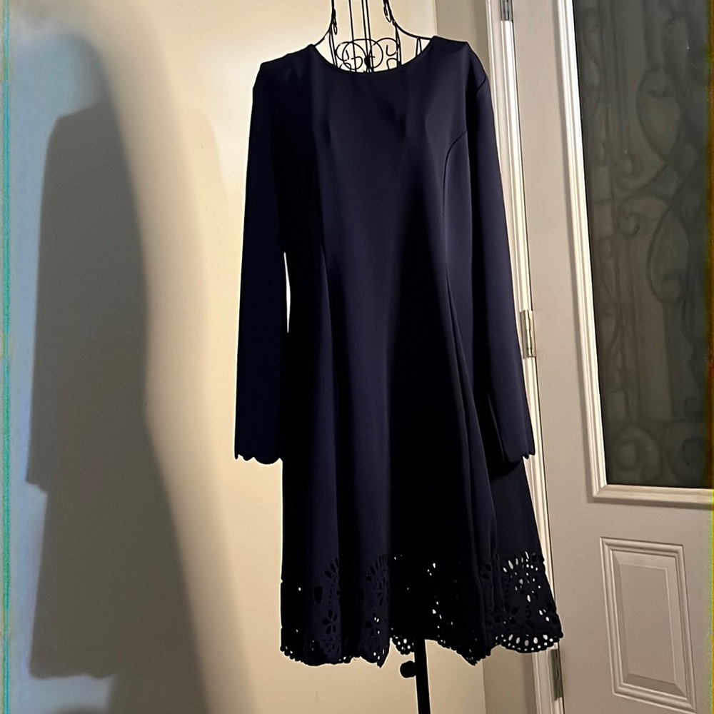 SHEIN Navy Fancy Hem Dress